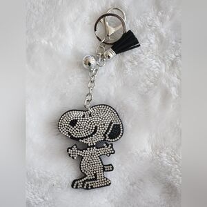 Snoopy Rhinestone Keychain Bag Charm